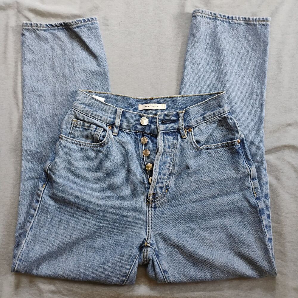PacSun High Rise Straight Button Fly Medium Wash Jeans Size 23 - 90s Y2K Style